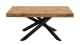 Table à manger extensible rectangulaire 140/220 8 à 10 pers. piètement en métal noir croisé - Elena
