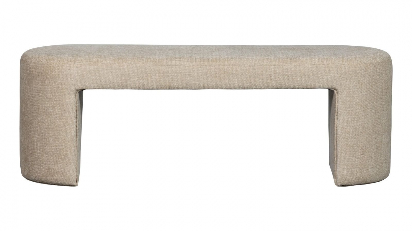 Banc en tissu chenille naturel - Jacob