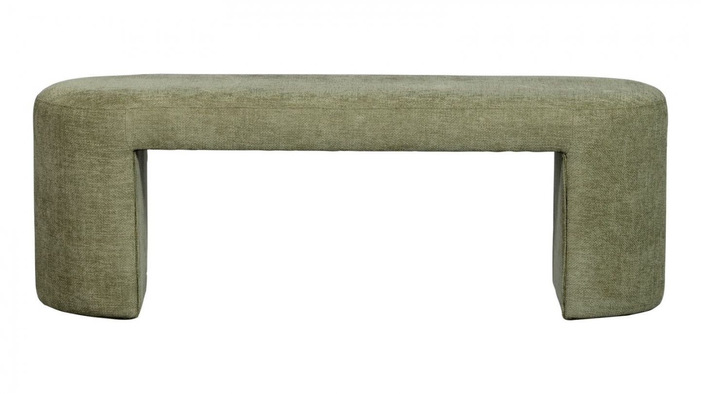 Banc en tissu chenille vert olive - Jacob