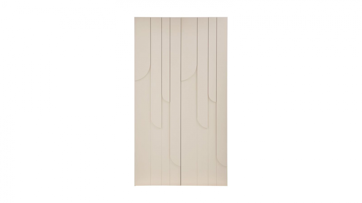 Buffet haut 2 portes en bois FSC beige 110 cm - Rain