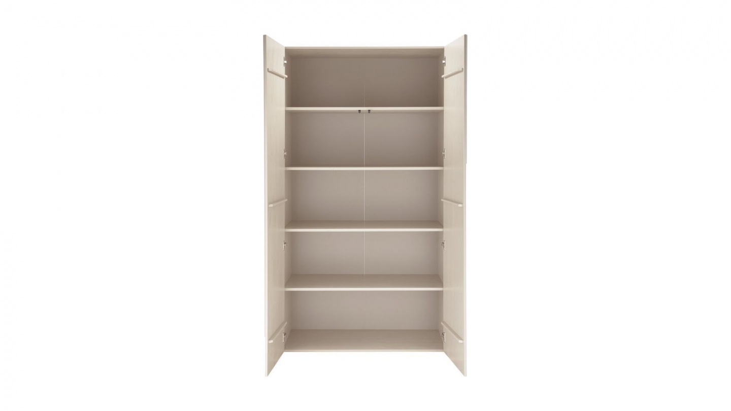 Buffet haut 2 portes en bois FSC beige 110 cm - Rain