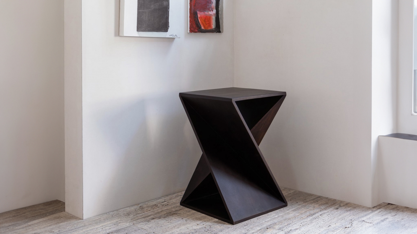 Table d'appoint en bois marron foncé 41 cm - Ikem