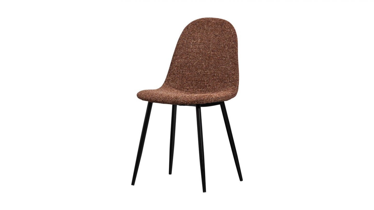 Lot de 2 chaises de salle à manger en tissu chenille marron - Marije