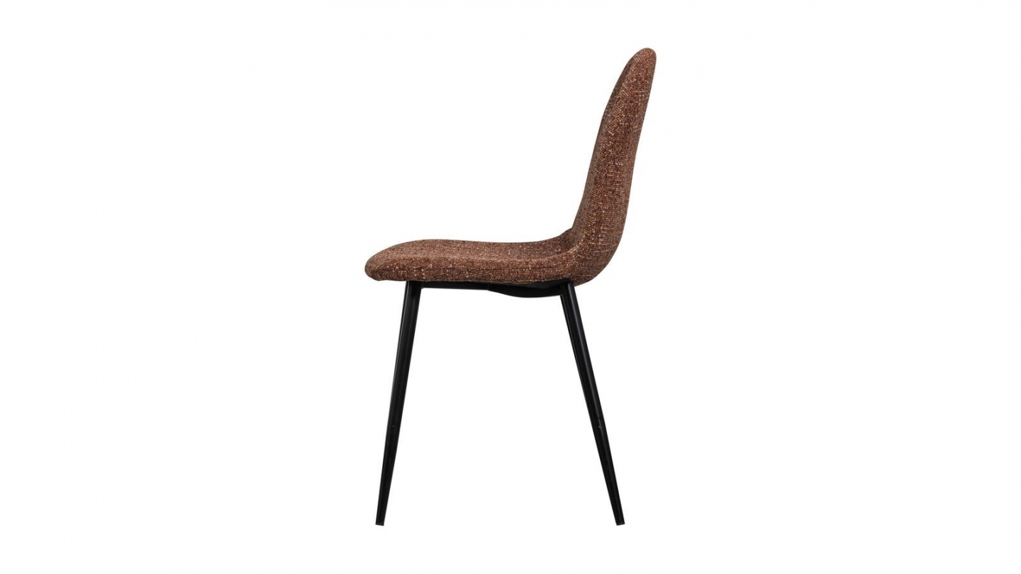 Lot de 2 chaises de salle à manger en tissu chenille marron - Marije