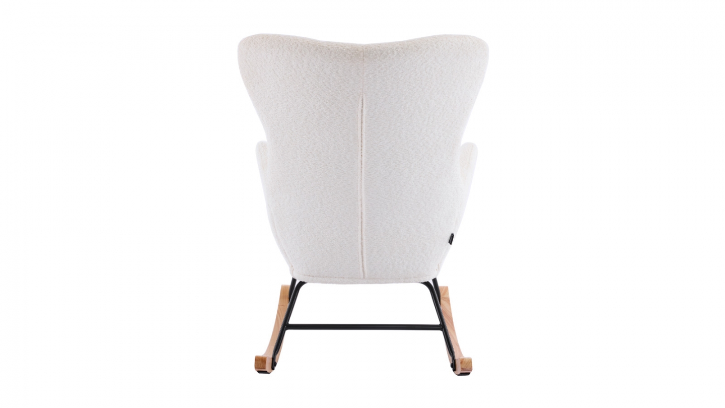 Rocking-chair en tissu bouclé beige - Béa