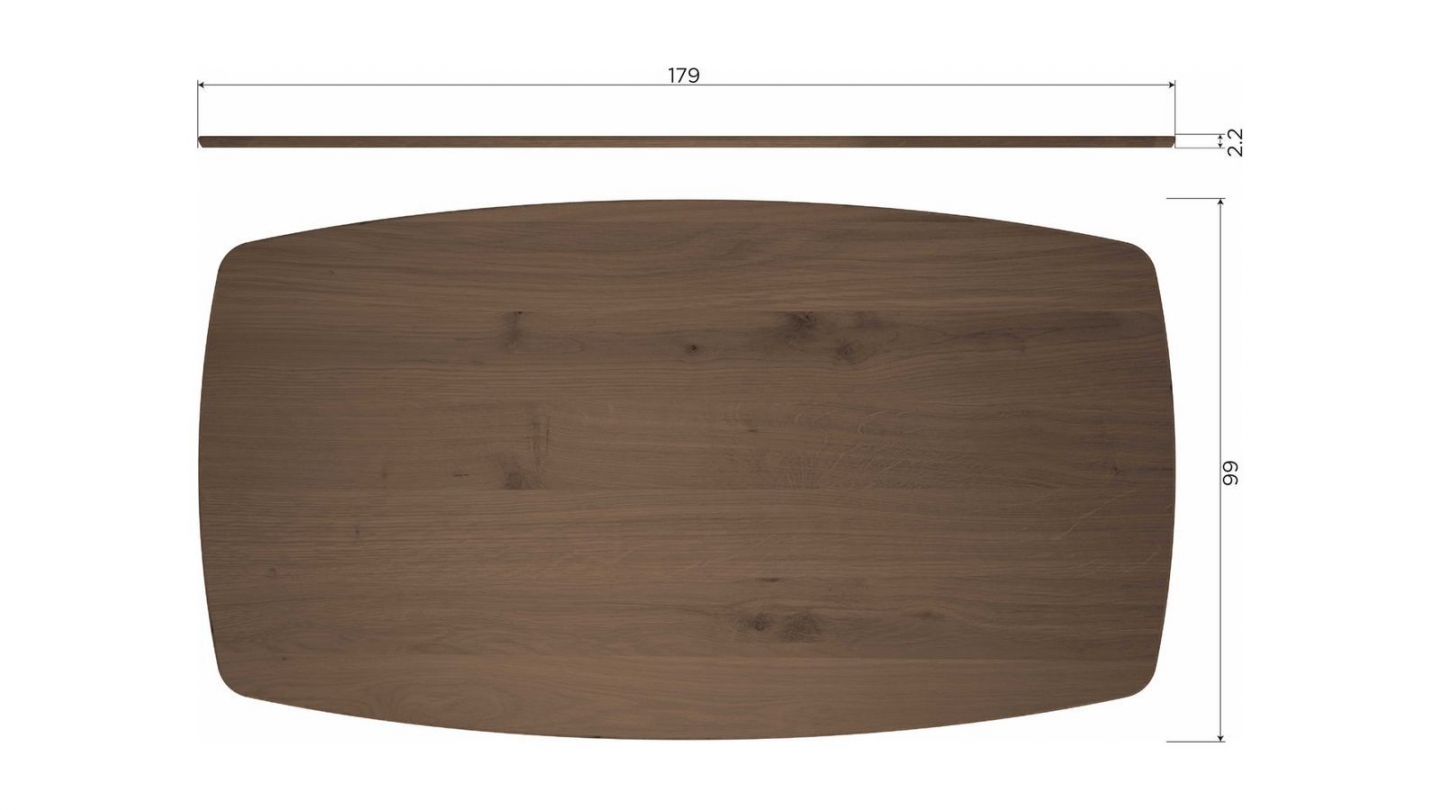 Table à manger ovale en bois foncé FSC 180 cm - Tablo