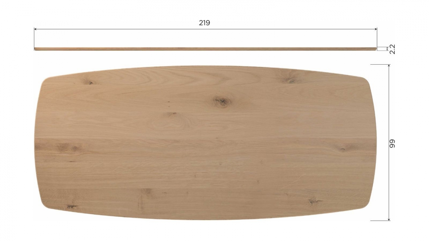 Table à manger ovale en bois clair FSC 220 cm - Tablo