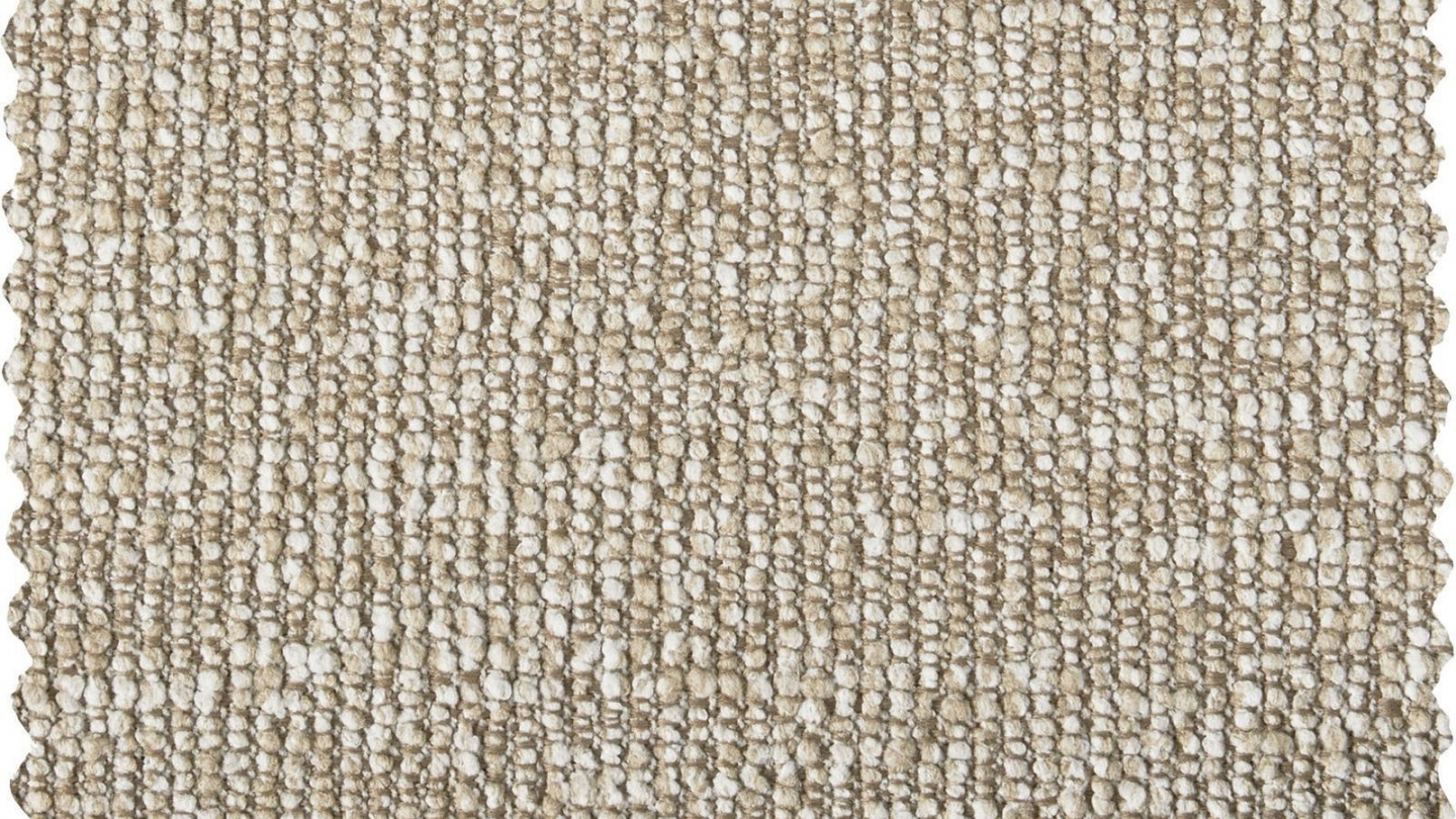 Canapé d'angle à gauche avec méridienne en tissu bouclé beige - Mojo