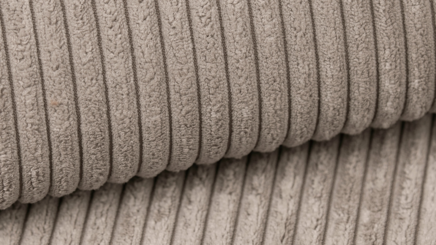 Méridienne d'angle à gauche modulable en velours côtelé taupe - Modulo New Méridienne d'angle à gauche modulable en velours côtelé taupe - Modulo New