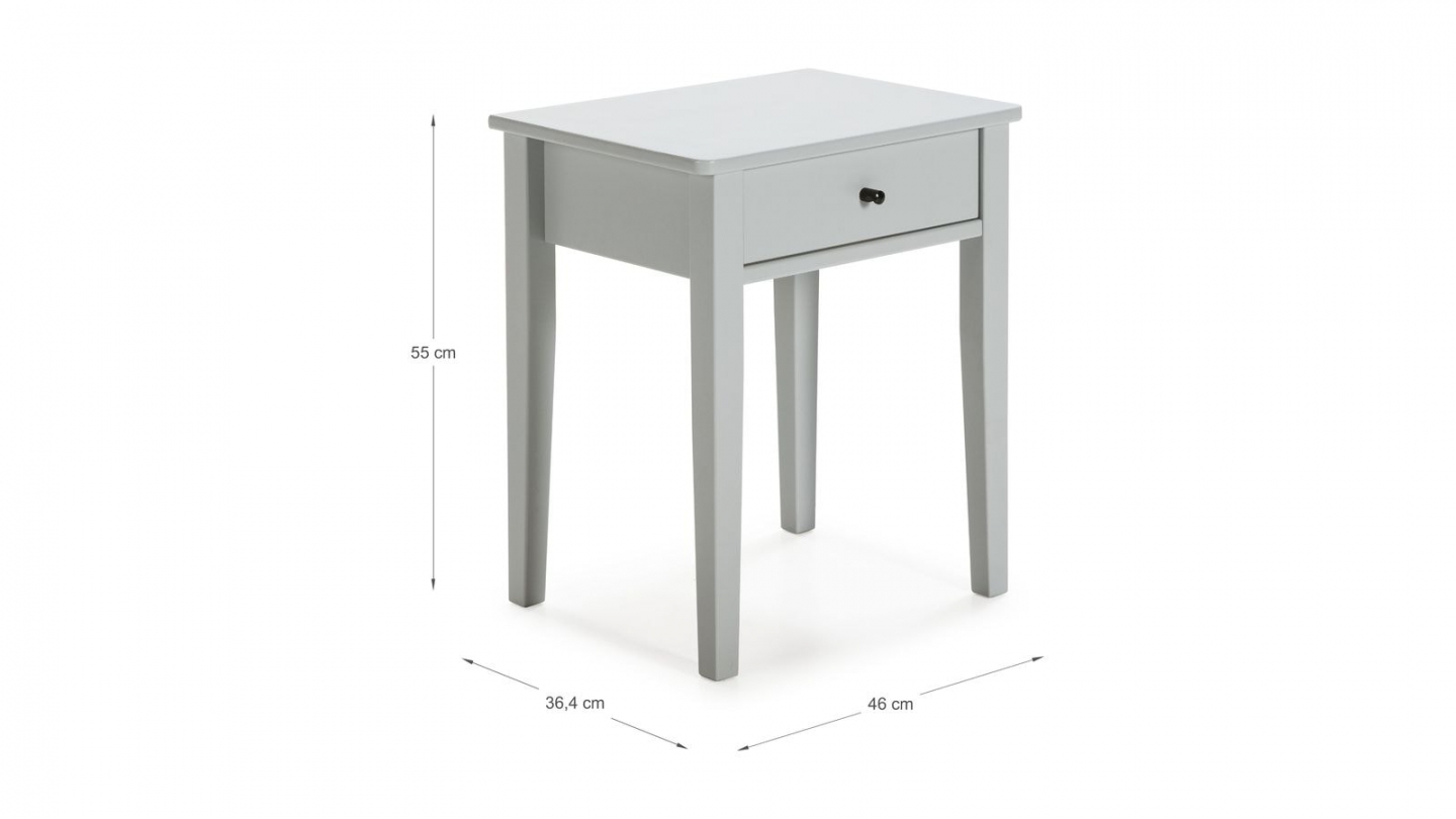 Table de chevet 1 tiroir en bois gris clair - Stan