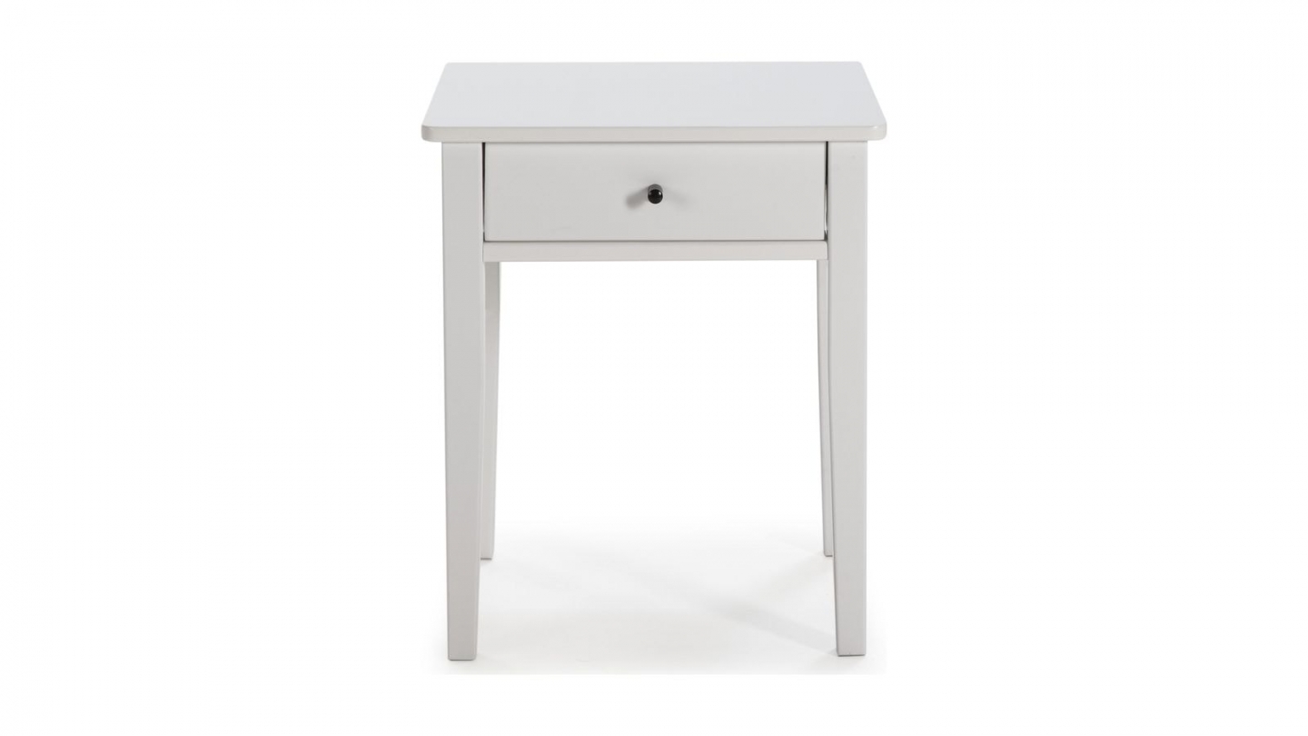 Table de chevet 1 tiroir en bois blanc - Stan