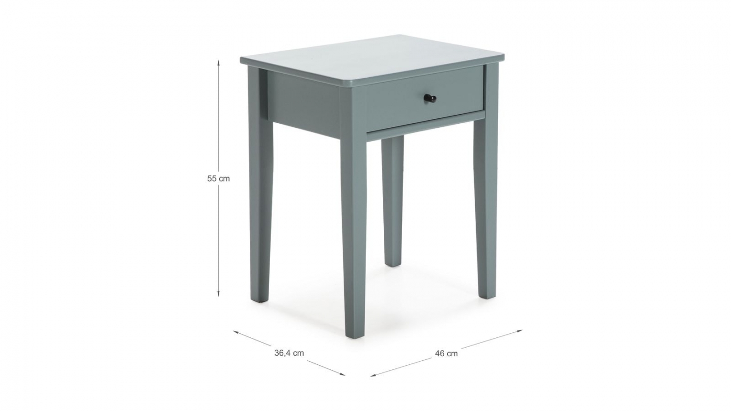 Table de chevet 1 tiroir en bois vert pétrole - Stan