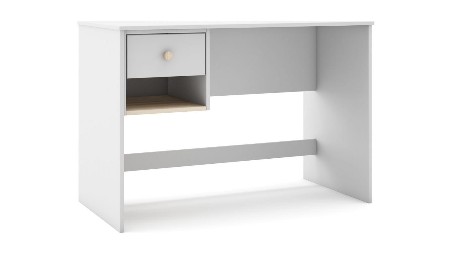 Bureau enfant 1 tiroir en bois blanc 110 cm - Elise