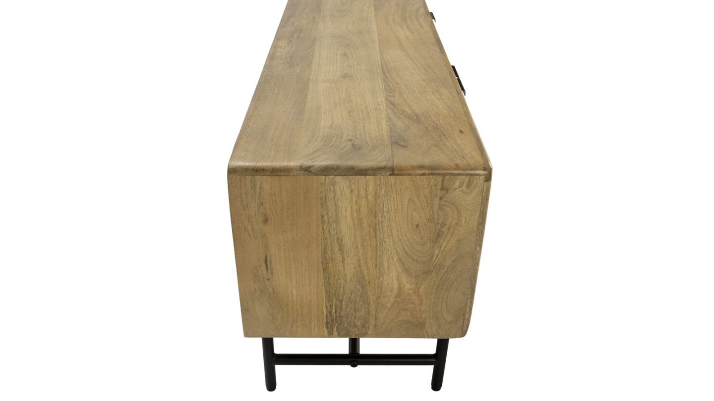 Meuble TV 4 portes en bois de manguier 145 cm - Sanja