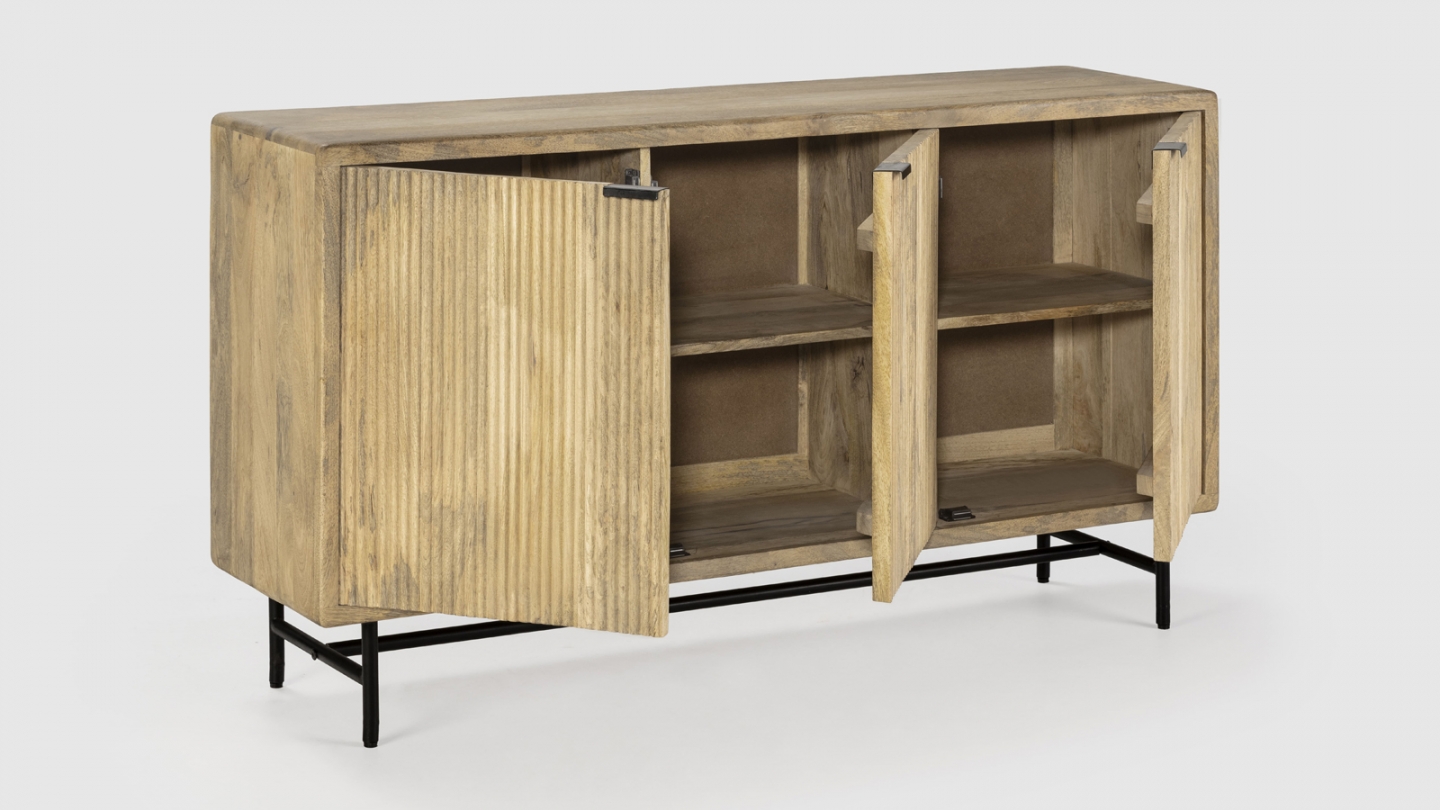 Buffet 3 portes en bois de manguier 150 cm - Sanja