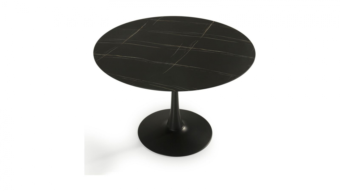 Table à manger ronde noire Ø110xH75 cm - Prima