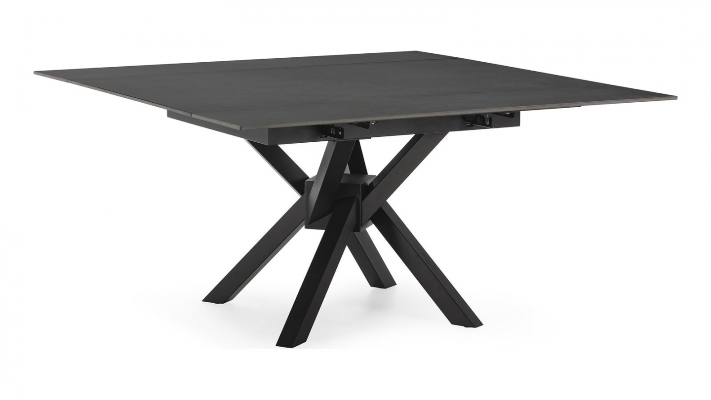 Table à manger carrée en céramique anthracite 150 cm - Zora