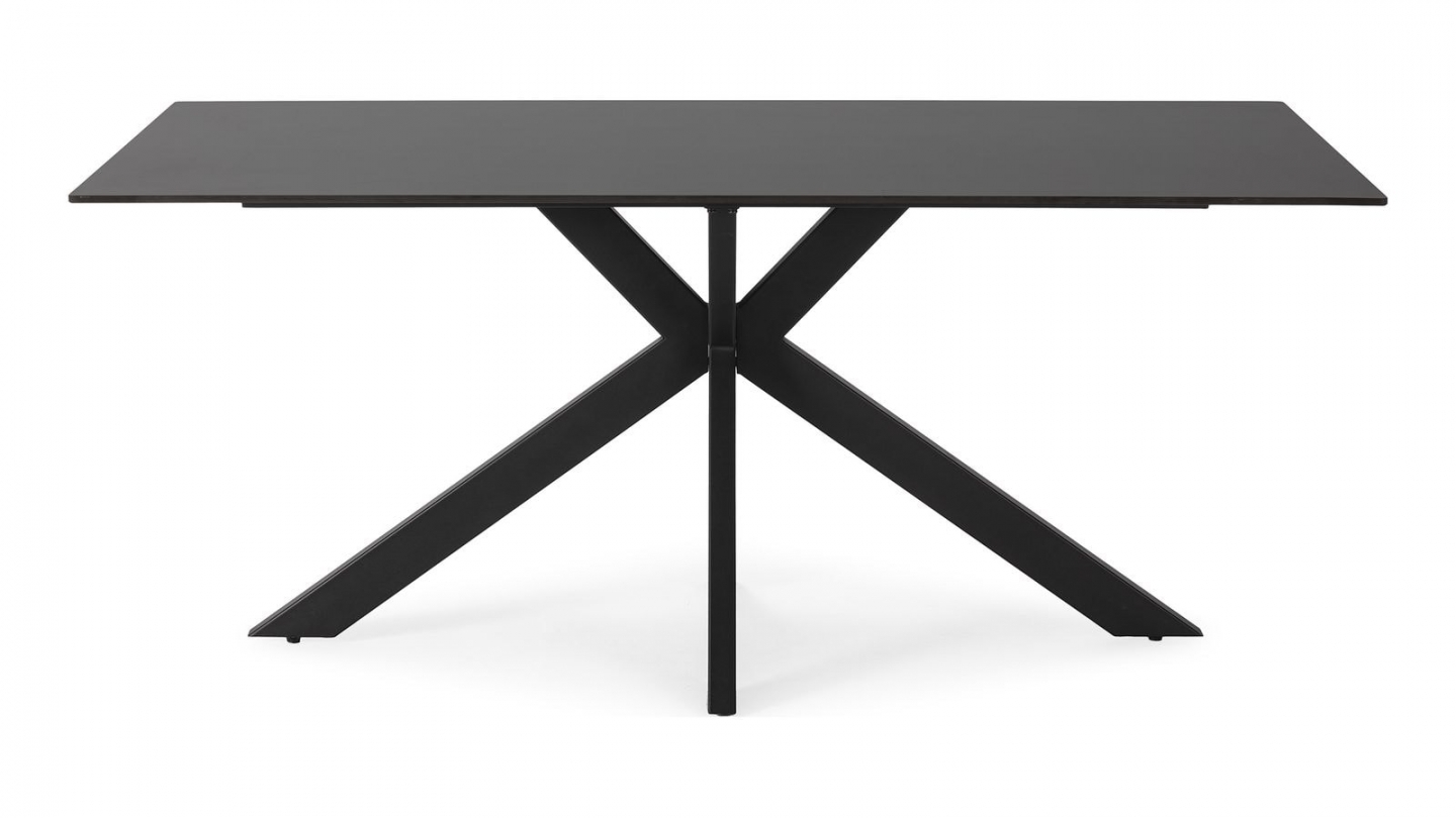 Table à manger rectangulaire en céramique noire 8 pers. 180 cm - Svenn