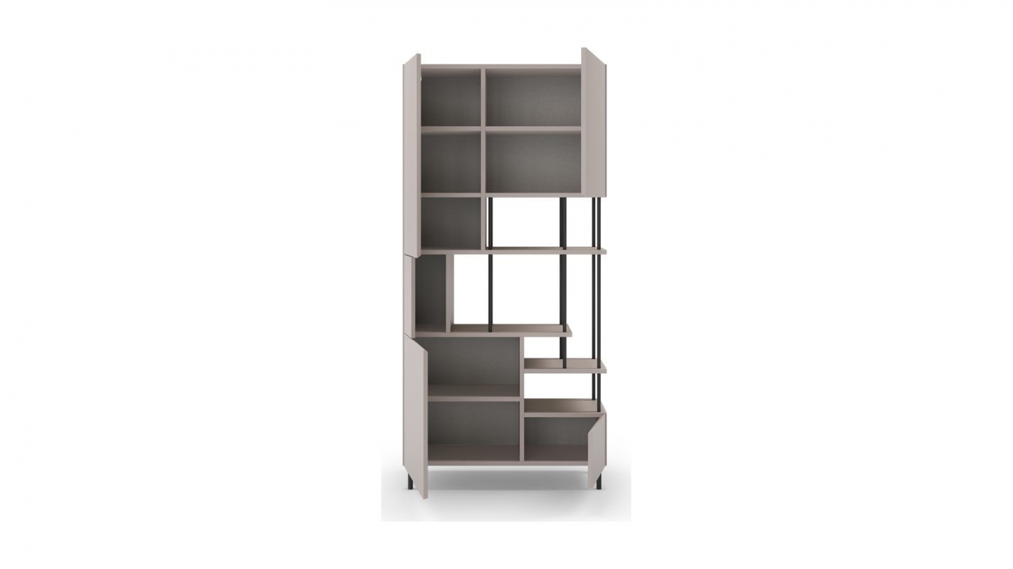 Blibliothèque 5 portes beige H175 cm - Lise