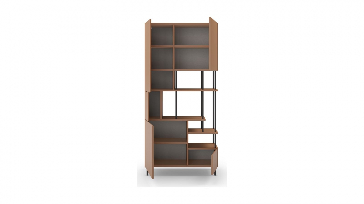 Blibliothèque 5 portes terracotta H175 cm - Lise