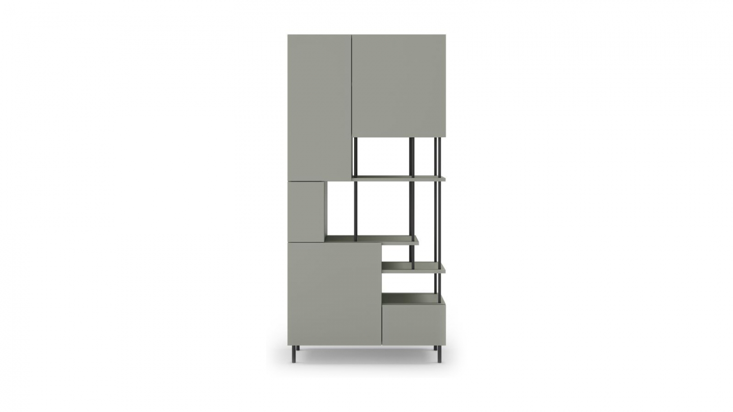 Blibliothèque 5 portes vert H175 cm - Lise