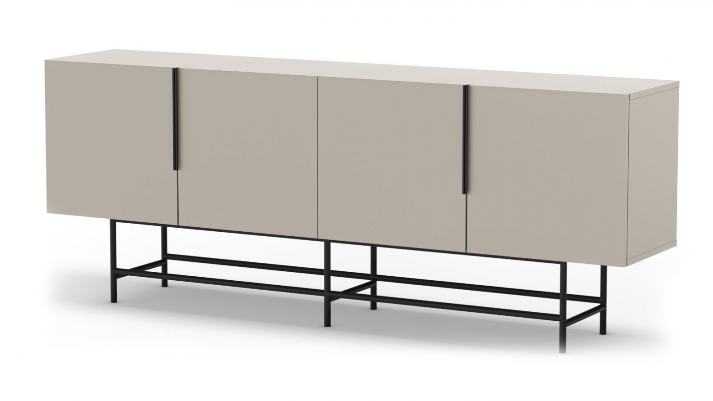 Buffet 4 portes beige 200 cm - Clea