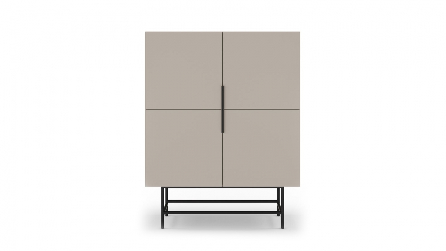 Buffet 4 portes beige 100 cm - Clea