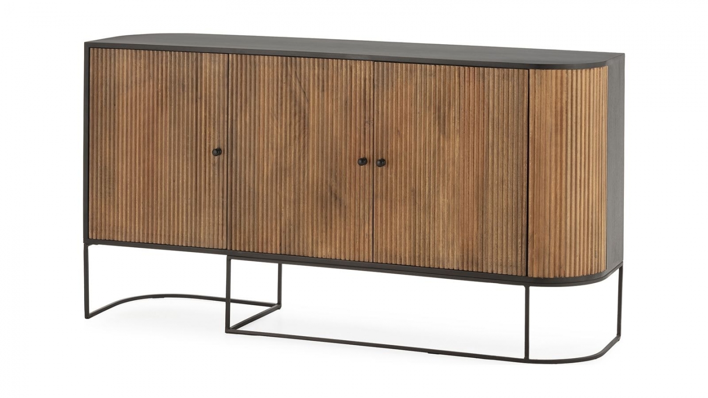 Buffet 3 portes en bois de manguier 165 cm - Cyrus