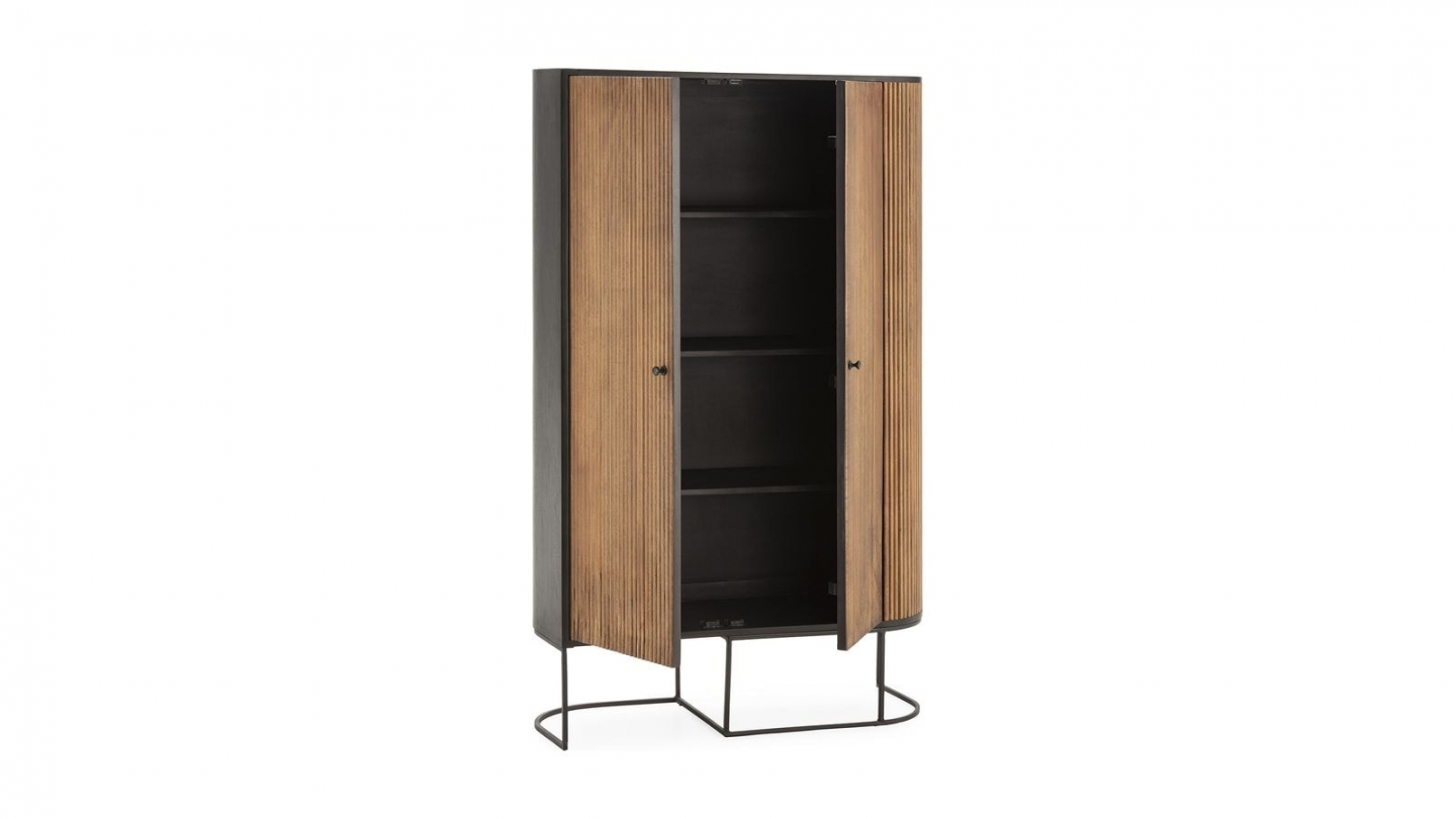 Buffet haut 2 portes en bois de manguier 100 cm - Cyrus