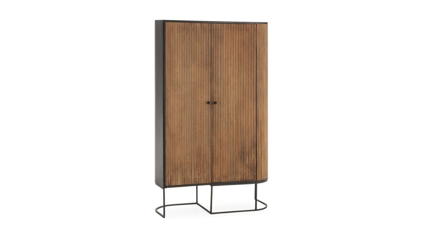 Buffet haut 2 portes en bois de manguier 100 cm - Cyrus