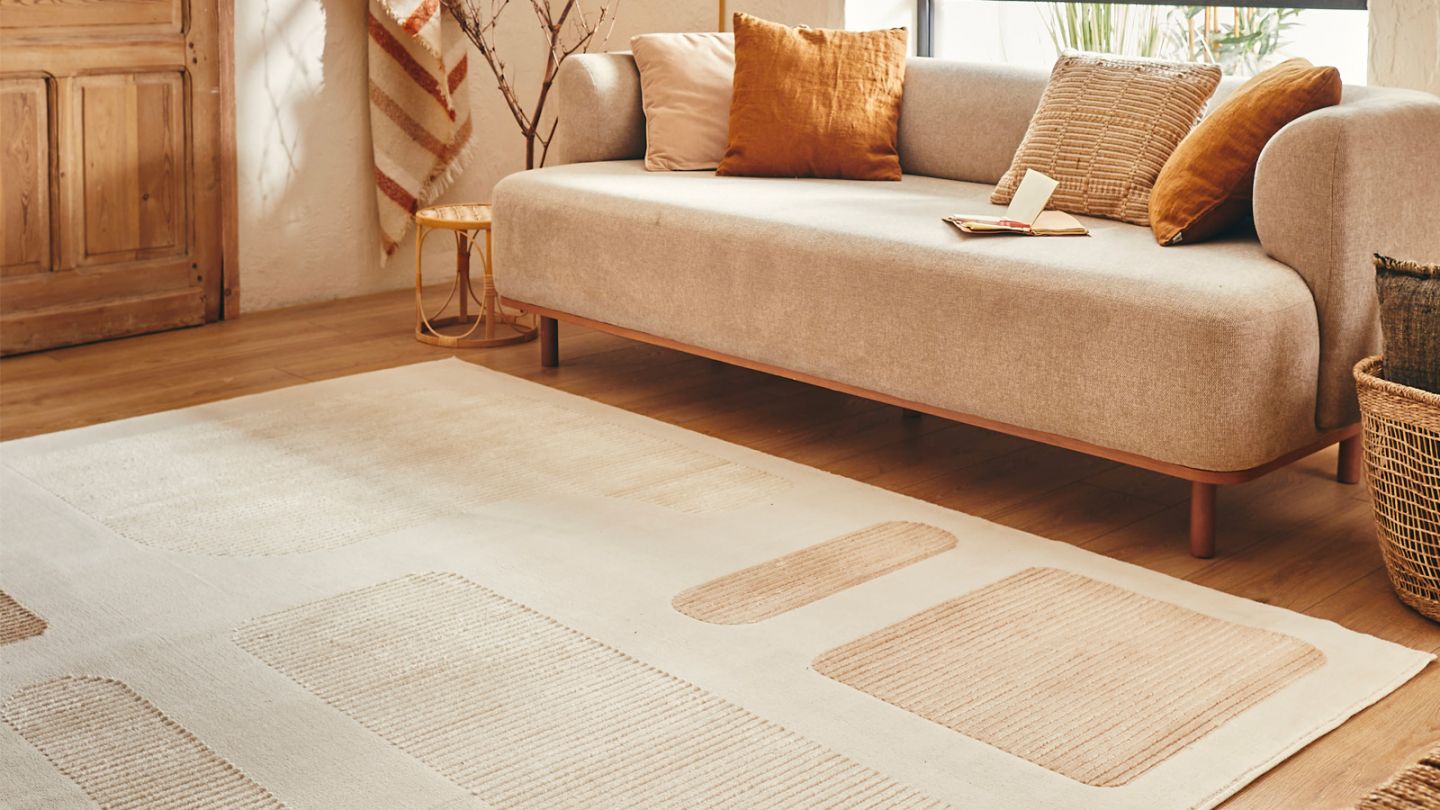 Tapis moderne motifs géométriques crème 200x290 cm - Parker