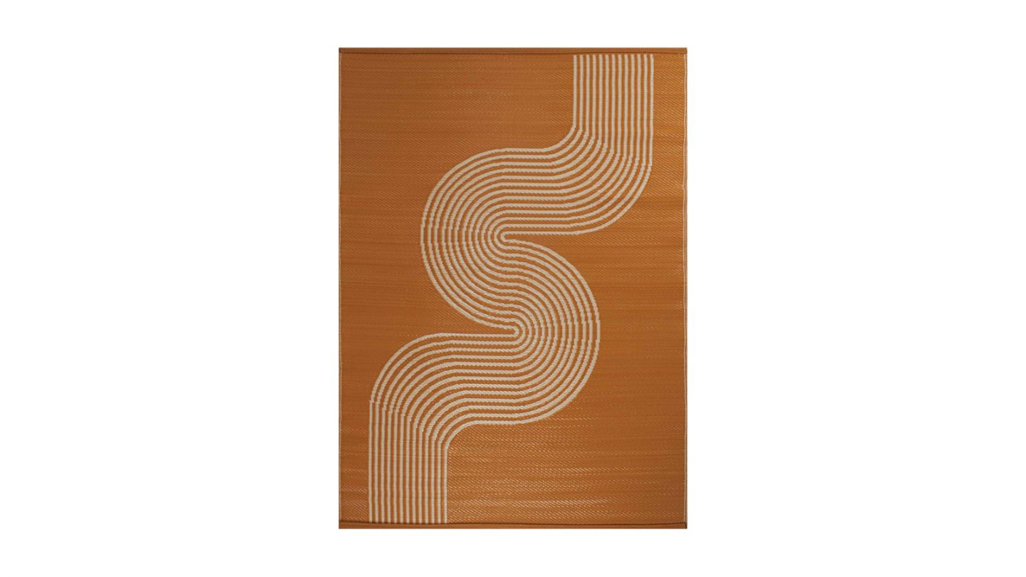 Tapis d’extérieur motif vague terracotta 120x160 cm - Verona