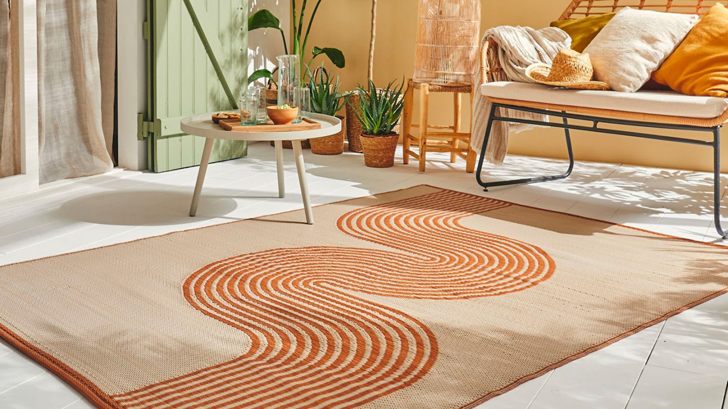 Tapis d’extérieur motif vague terracotta 120x160 cm - Verona