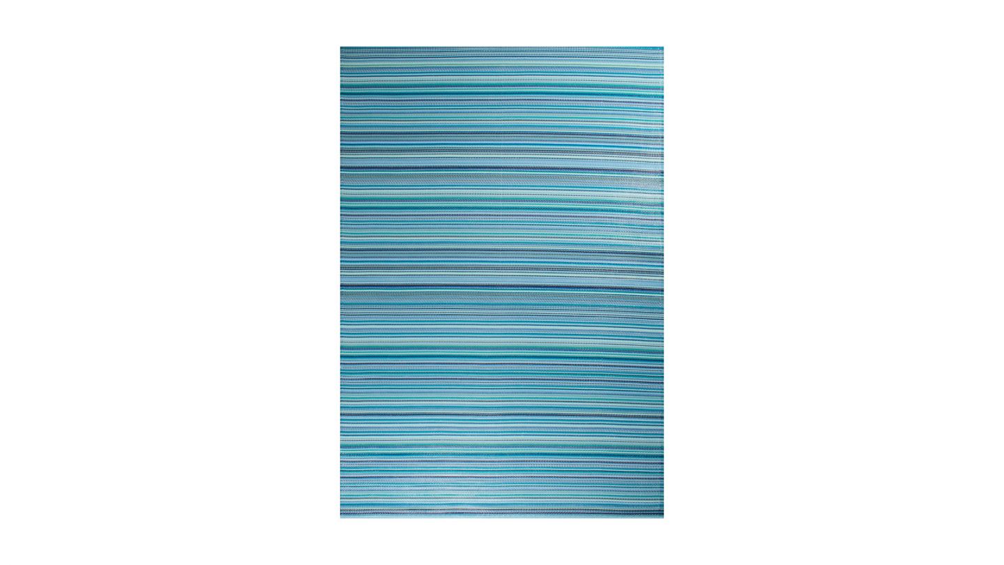 Tapis d’extérieur rayures dégradées bleu 120x160 cm - Astrid