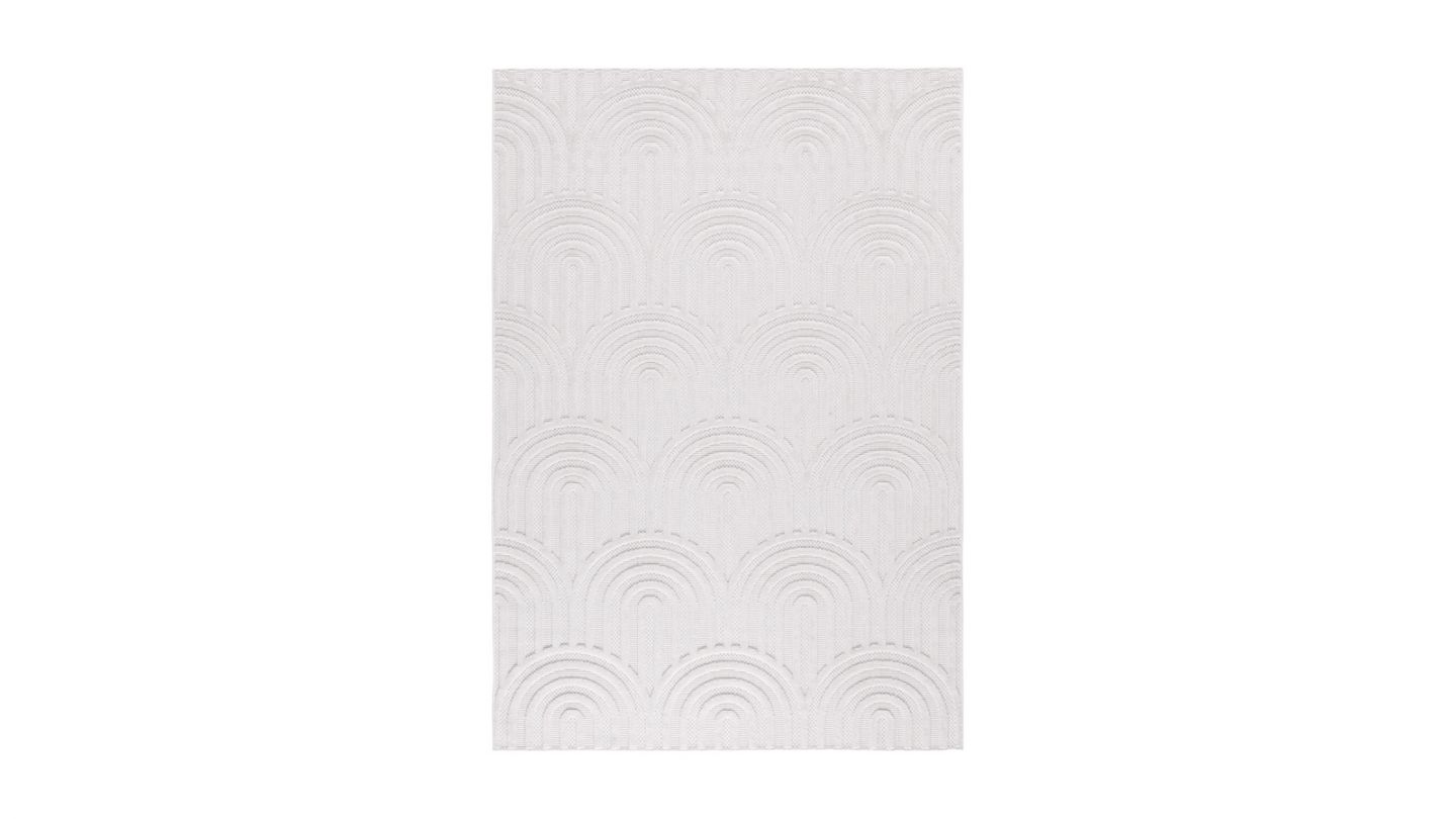 Tapis motif arc de cercle blanc 120x160 cm - Nivara