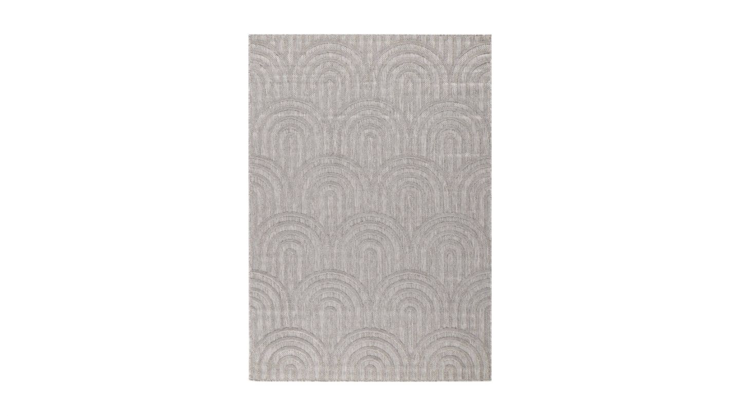 Tapis motif arc de cercle gris 160x230 cm - Nivara