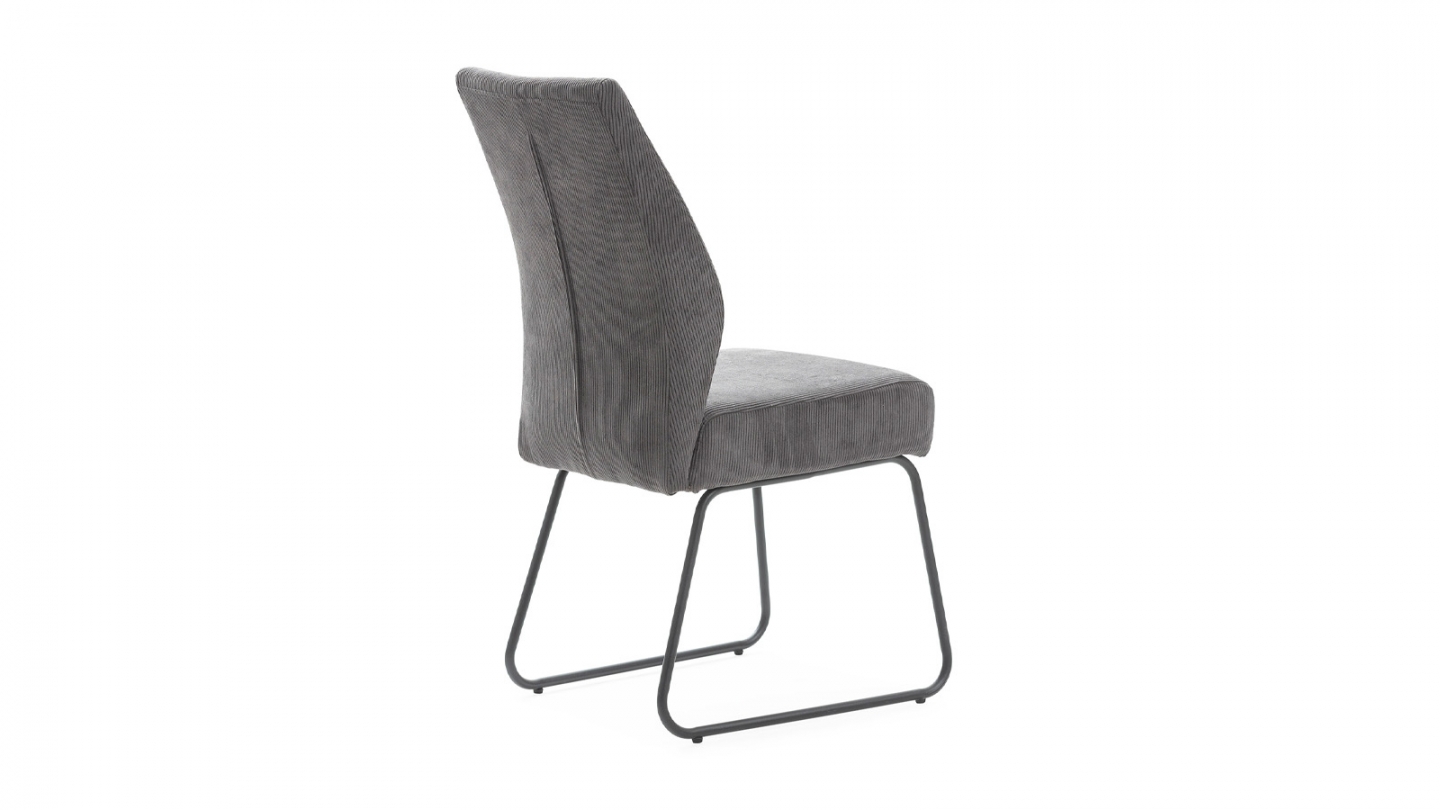 Lot de 4 chaises en velours côtelé gris anthracite - Stuga