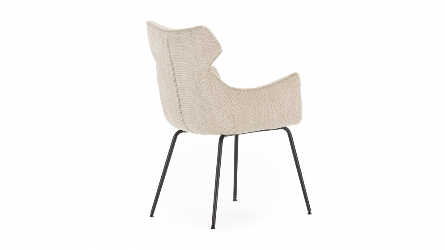 Lot de 2 fauteuils de table en tissu beige - Iconic