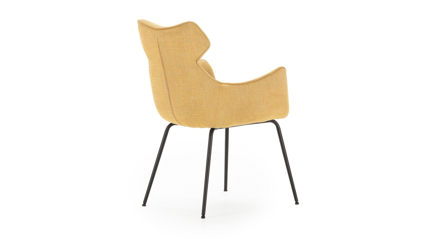 Lot de 2 fauteuils de table en tissu jaune moutarde - Iconic