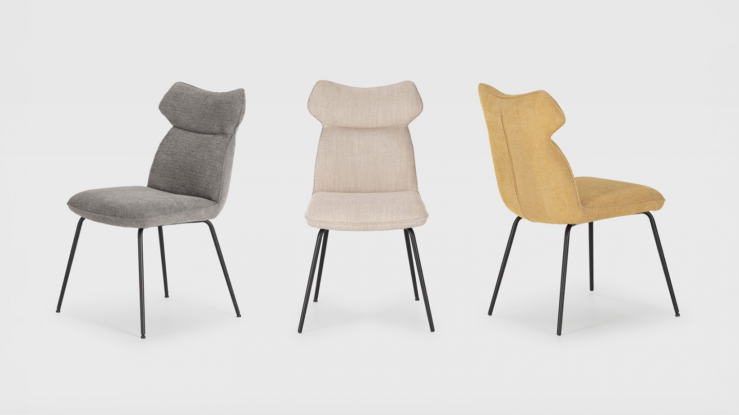 Lot de 2 chaises en tissu beige - Iconic