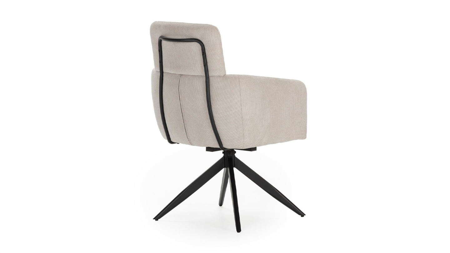 Lot de 2 fauteuils de table pivotants en tissu gris clair - Alvar