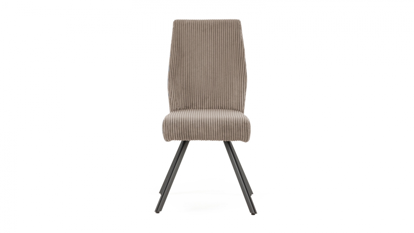 Lot de 4 chaises en velours côtelé gris clair - Lagom