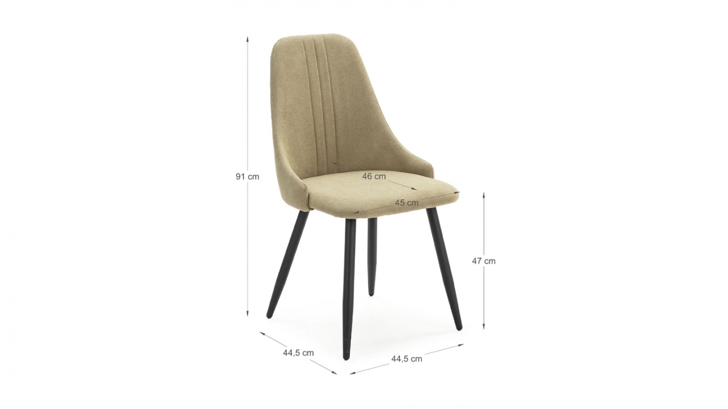 Lot de 4 chaises en tissu vert pâle - Soan