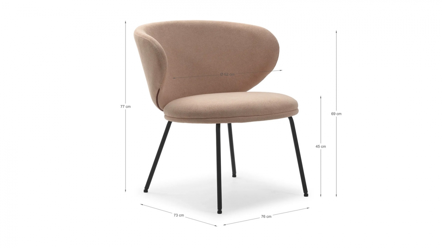 Fauteuil en tissu rose pâle - Cocoon
