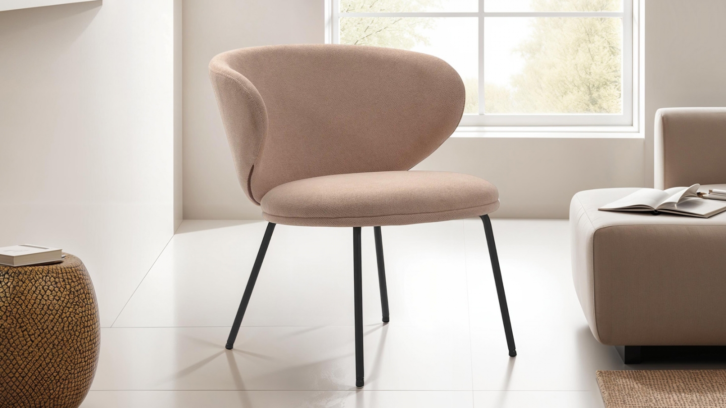 Fauteuil en tissu rose pâle - Cocoon