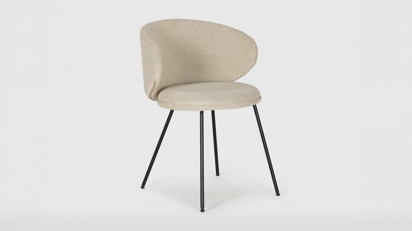 Lot de 2 chaises en tissu beige - Cocoon
