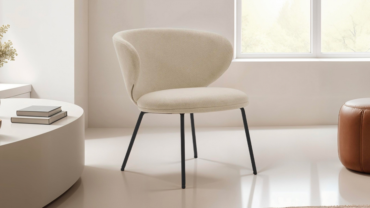 Fauteuil en tissu beige - Cocoon