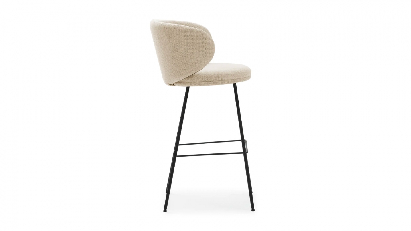 Lot de 2 tabourets de bar en tissu beige - Cocoon