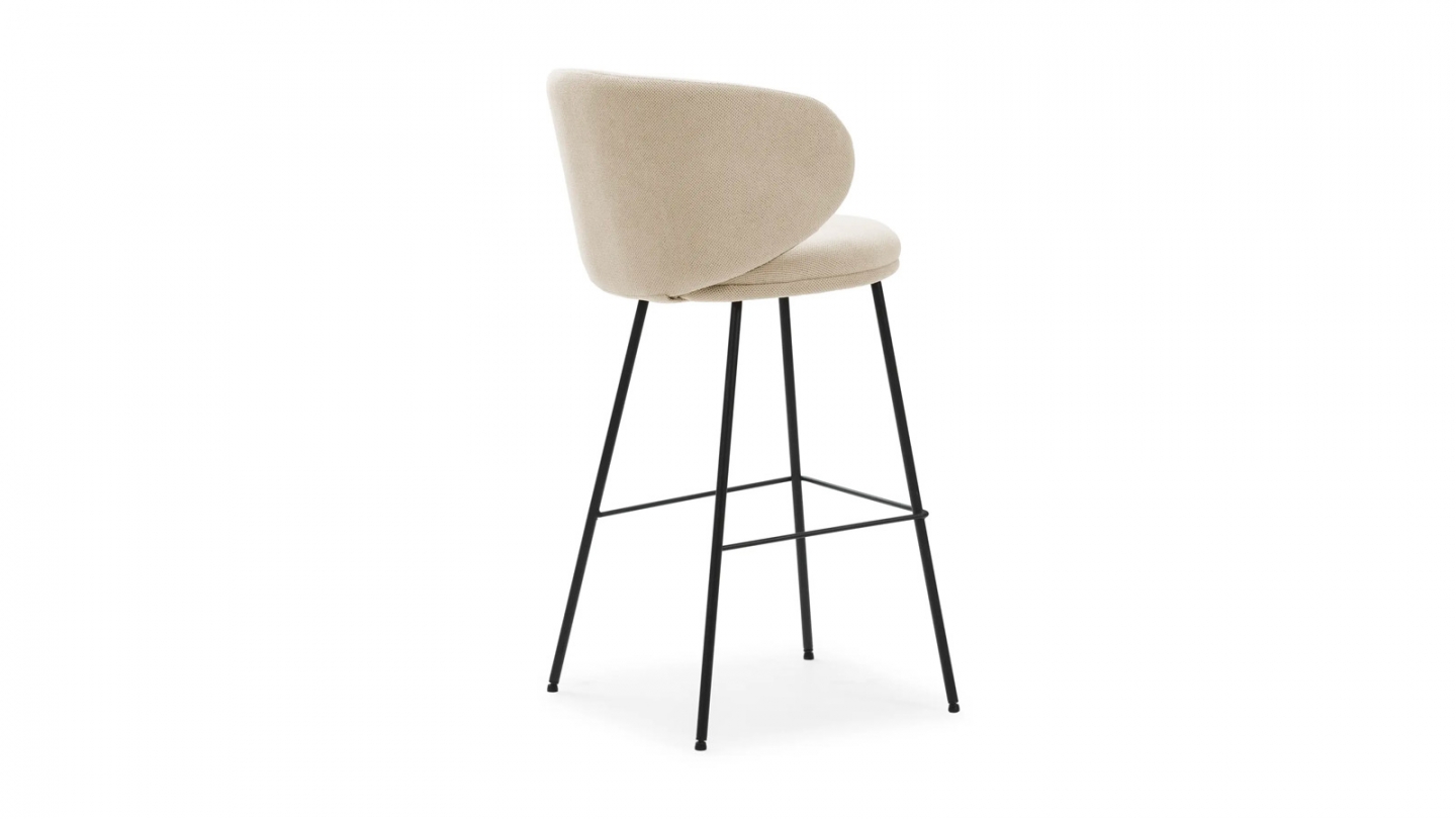 Lot de 2 tabourets de bar en tissu beige - Cocoon