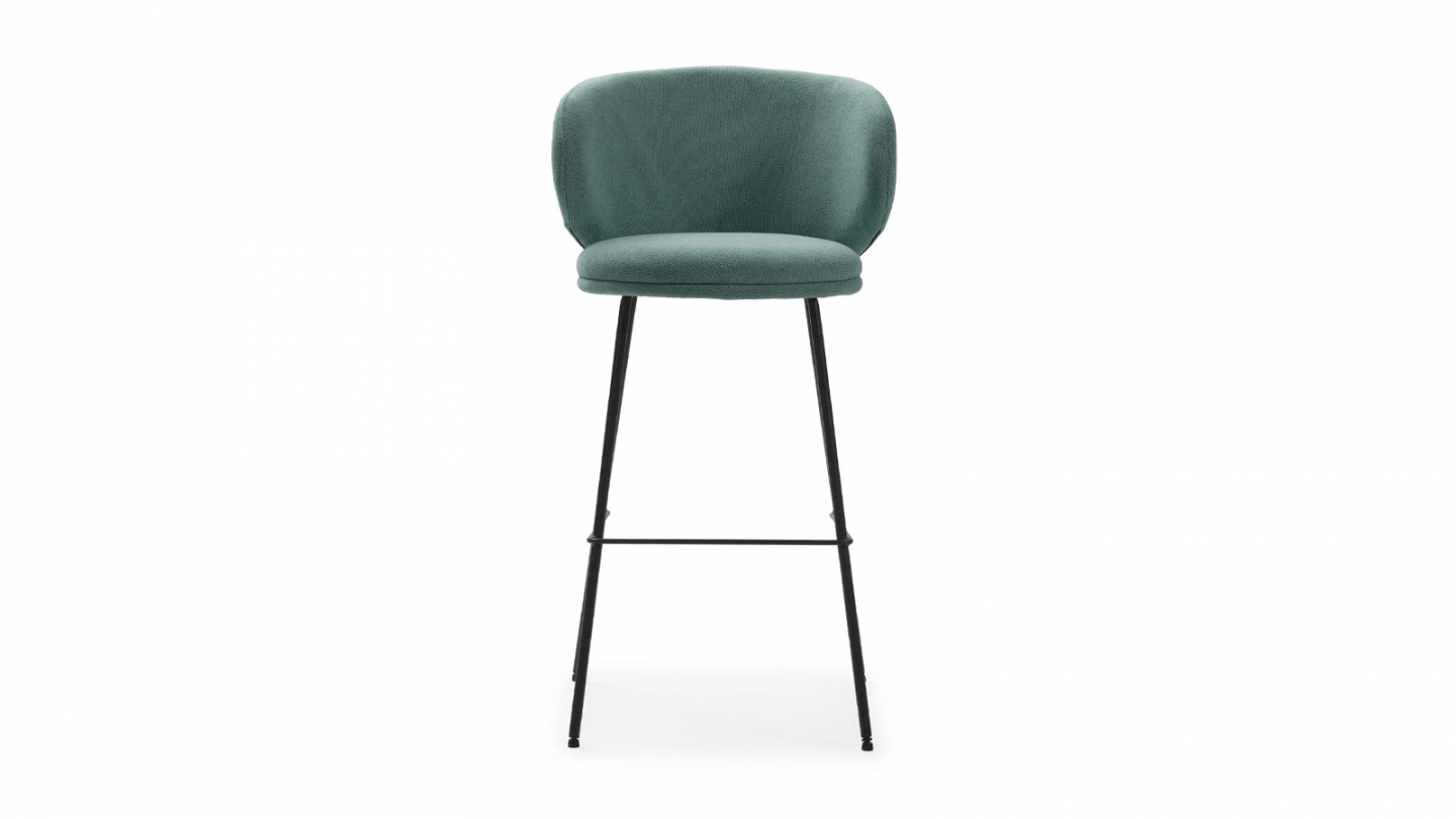Lot de 2 tabourets de bar en tissu vert - Cocoon